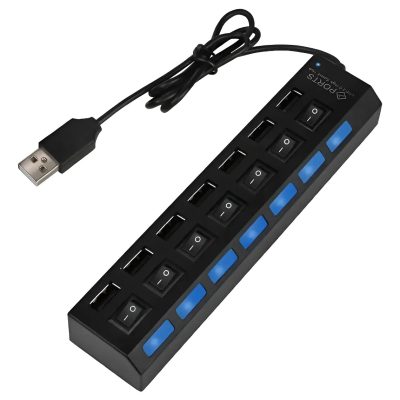 Hub Usb 2.0 7 Puertos Genérico 60mb/s Cable 45cm