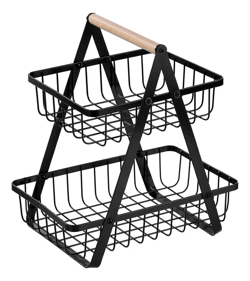 Organizador De Verduras 2 Niveles Acero Inoxidable Desmontab