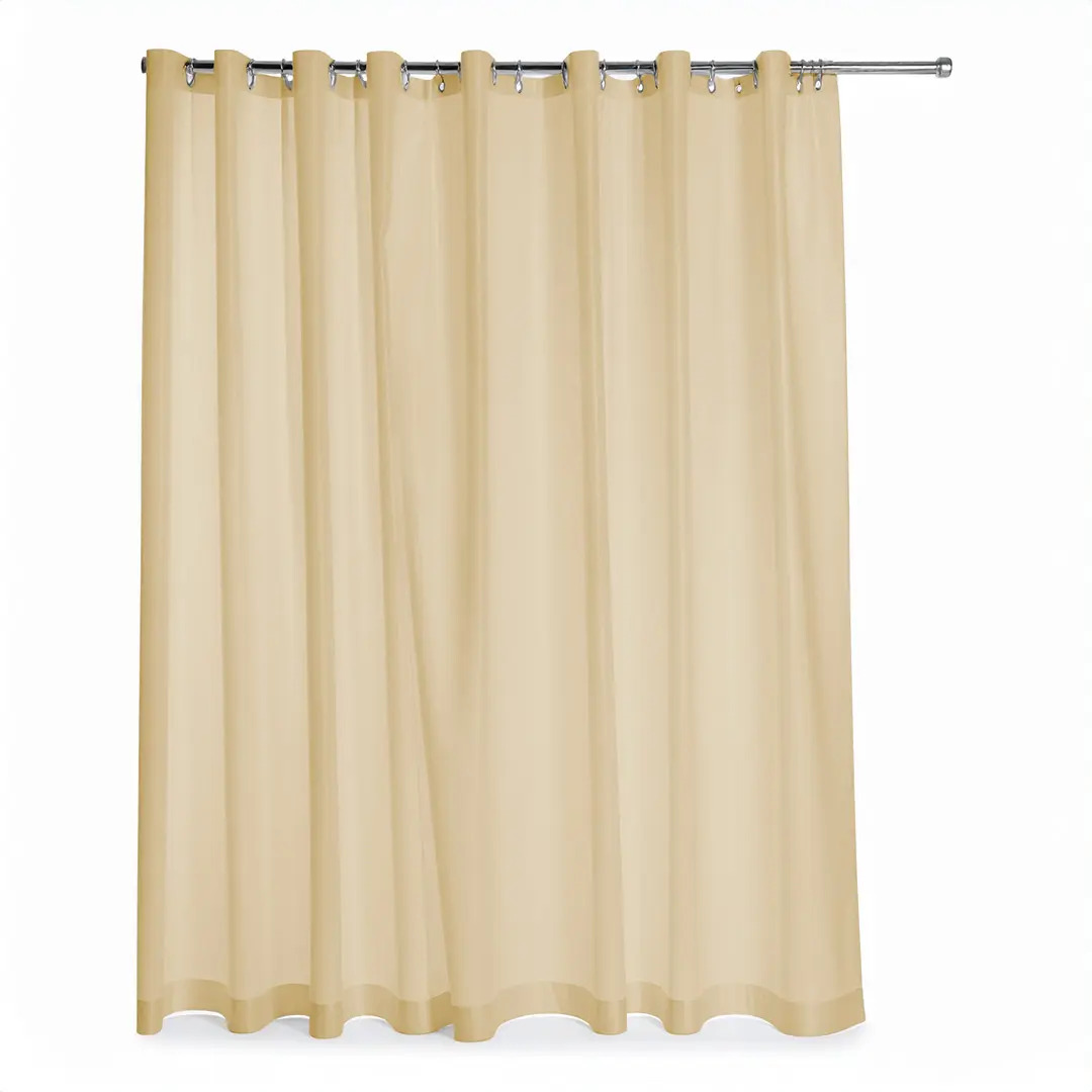 Cortina De Baño Beige 180x180cm Poliéster Antihongos