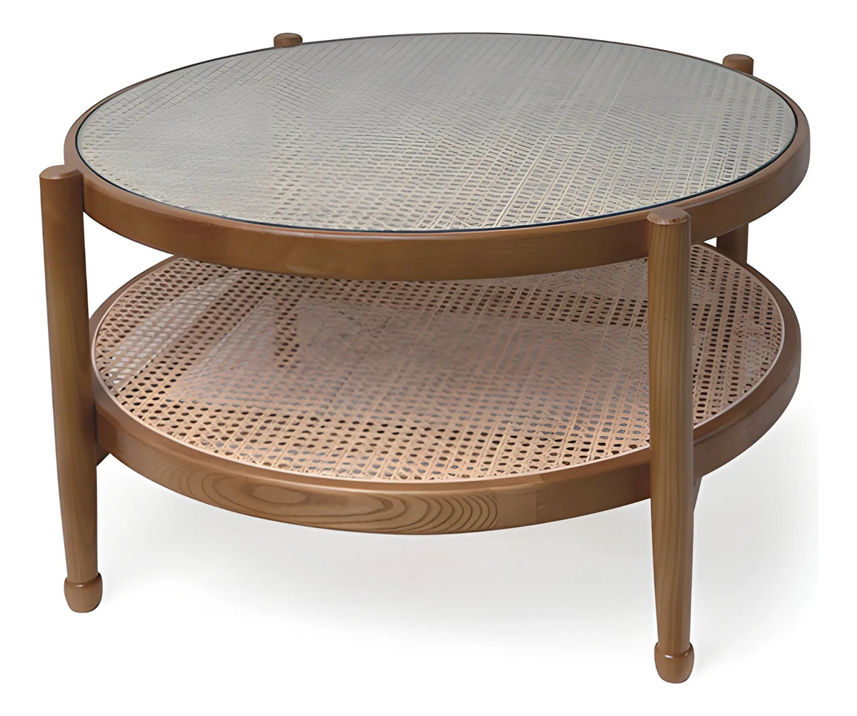 Mesa De Centro Redonda De Madera Modelo Hadrut