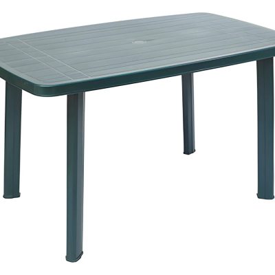 Mesa Rectangular Plástica Verde 140x90cm Para Jardín Y