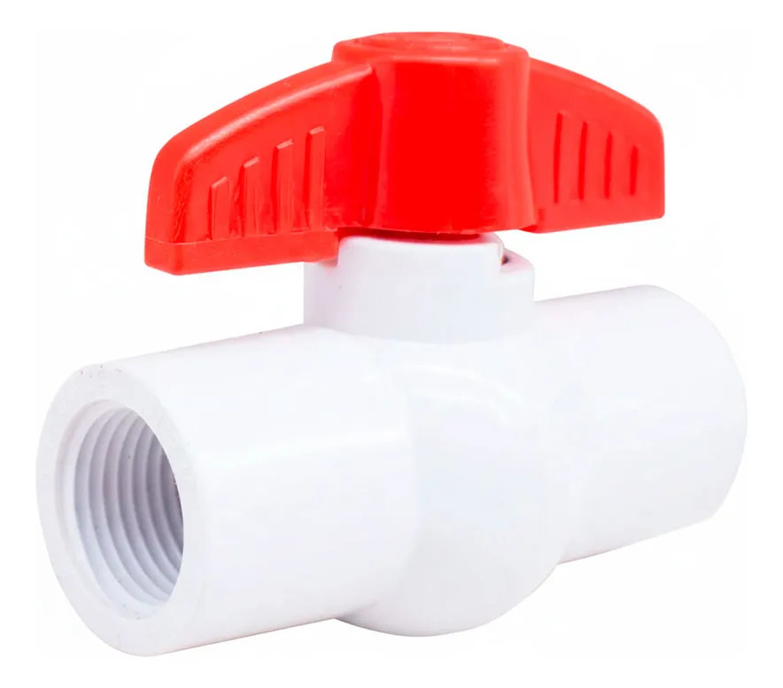 Llave De Paso 1/2 Plastica Blanca/roja