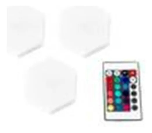 Led Rgb Hexagonal Táctil X3 Con Control A Pila