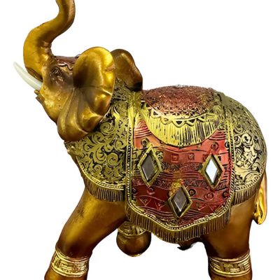 Adorno Elefante Poliresina Cobre Rojizo 10.5x14.5cm Para