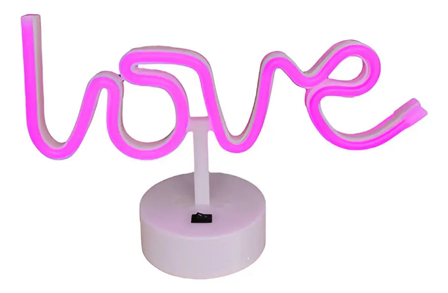 Lámpara De Neón Love Con Base Usb Y Pilas Para Decoración