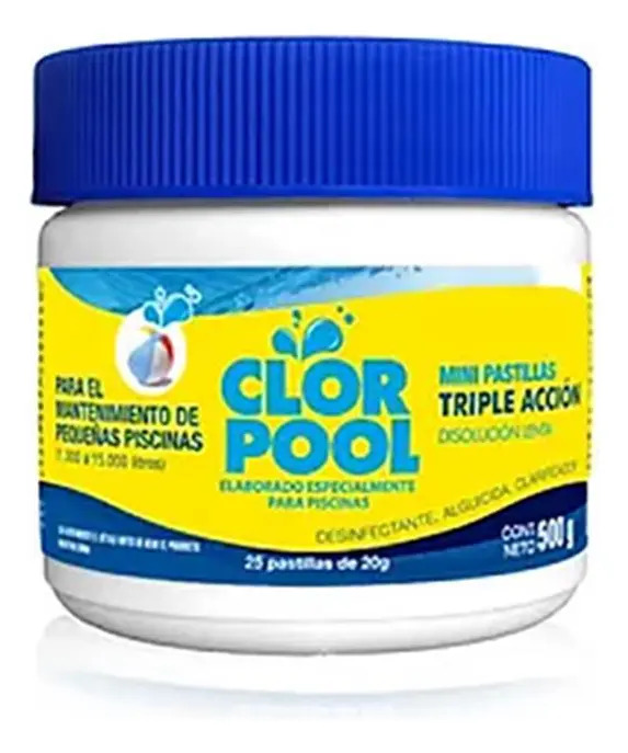 Pack 25 Pastillas Cloro Triple Acción 20g Para Piscinas