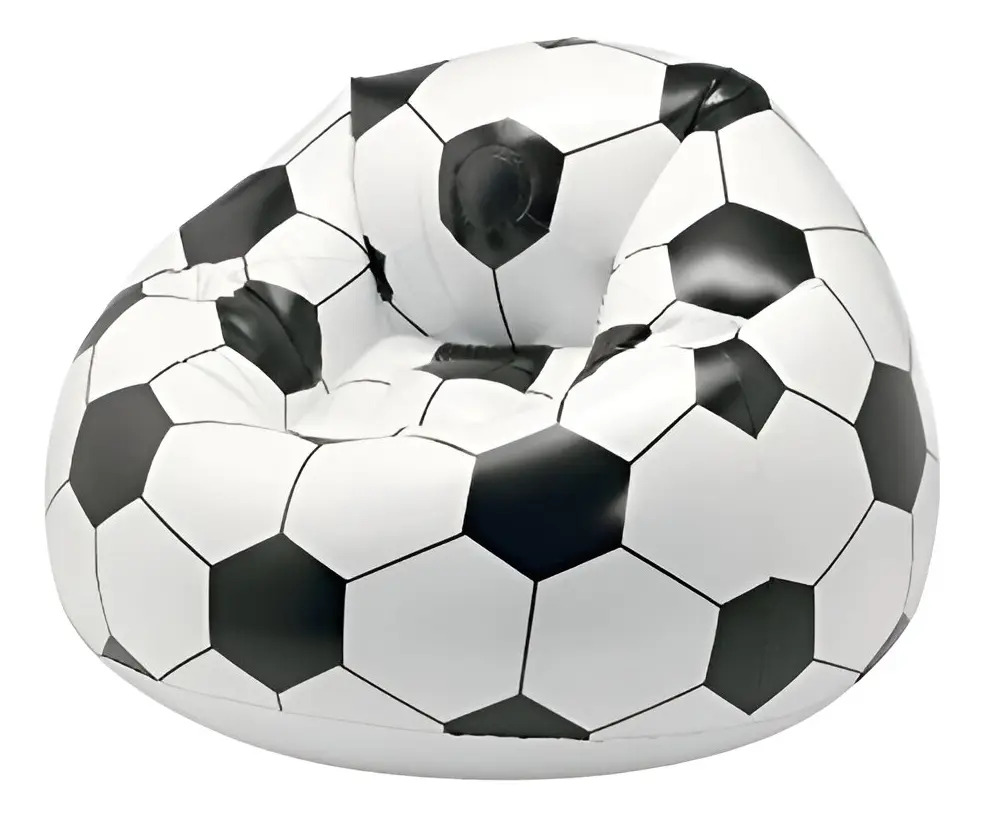 Sillón Inflable Balón De Fútbol Para Niños 114x112x66cm
