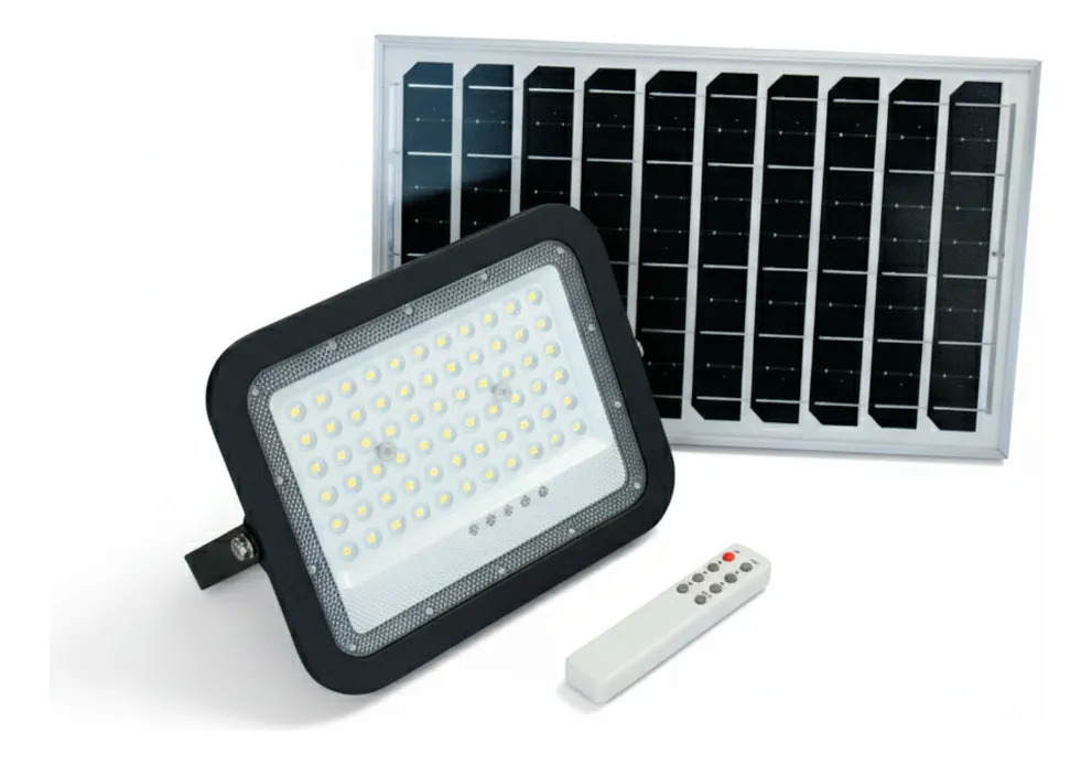 Foco 100w Solar C/panel Luz Fria Led Life 3955