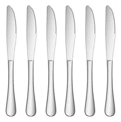 Cuchillo De Mesa 6pz Metálicas Modelo 3731 Plateado