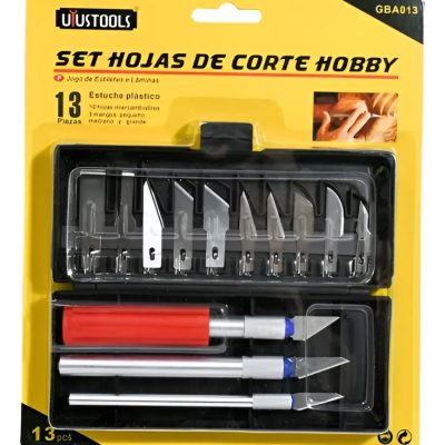 Cúter 13 Piezas Con Organizador Uyustools Gba013 Plateado