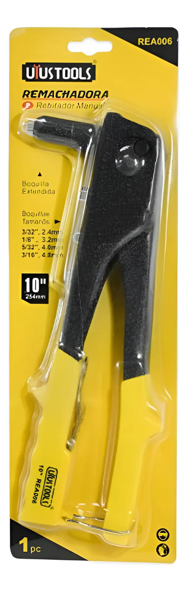 Remachadora 10 Uyustools Rea006 Con 4 Boquillas Y Llave