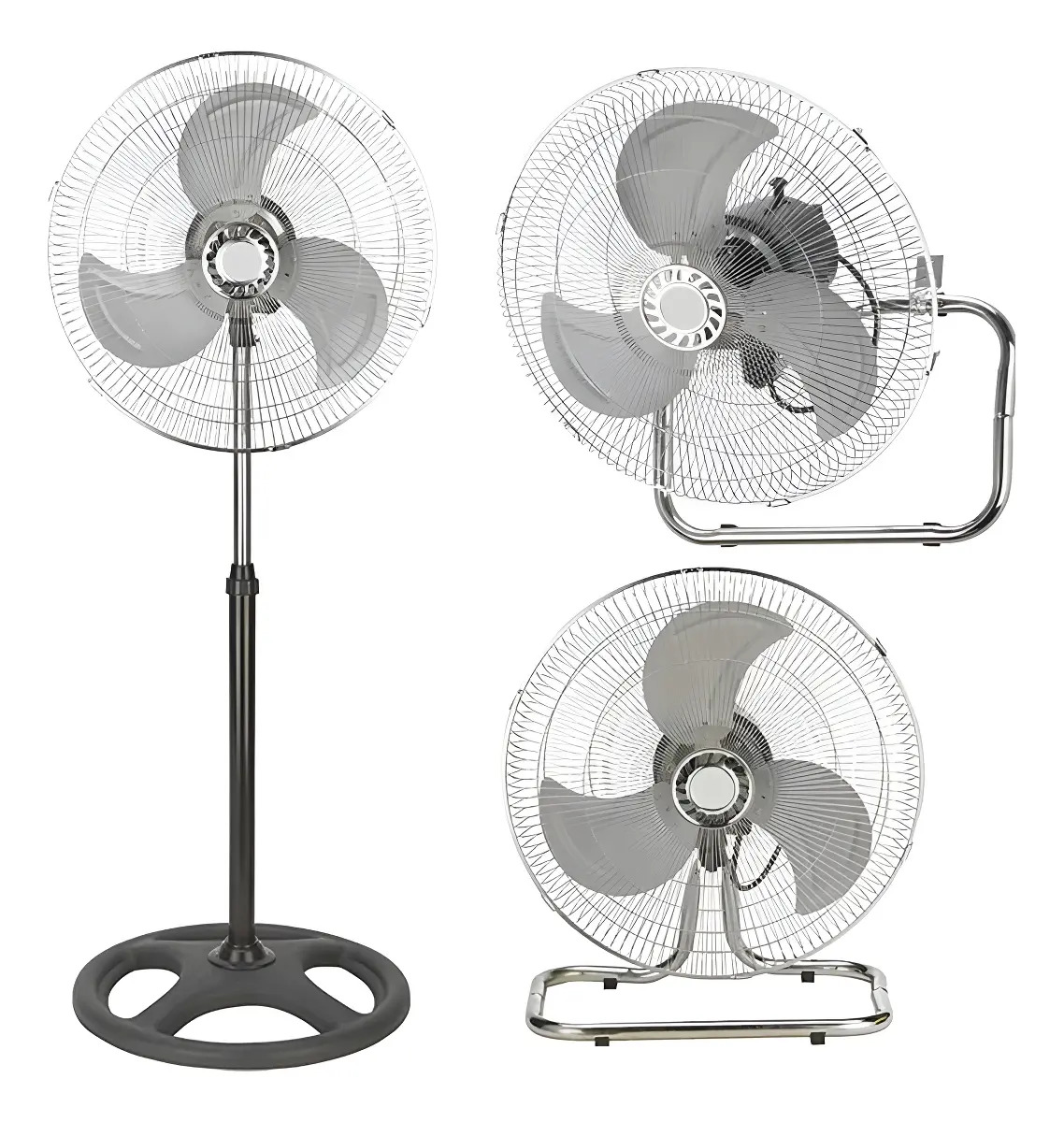 Ventilador Pie 1158795 50cm Plateado 3 Velocidades 220v