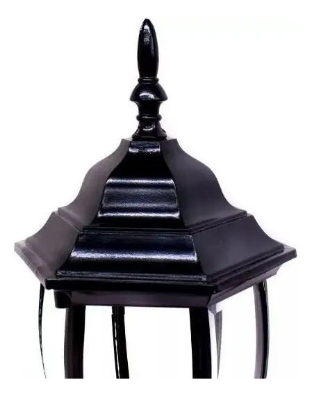 Farol Exterior Colonial Metálico Luz Vintage Negro Vittohome