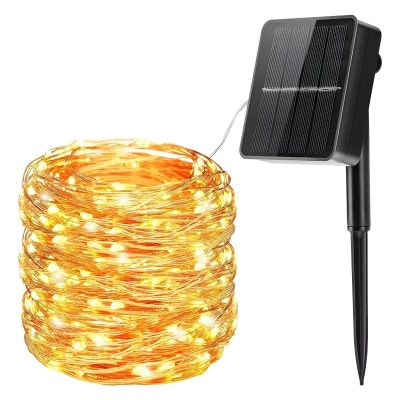 Guía Luces Arroz Solar 10m 100 Led Exterior Genérica Nk-1689