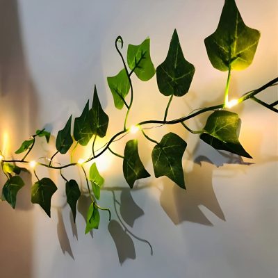 Guirnalda Luces Solares 5m 50 Leds Con Hojas Decorativas