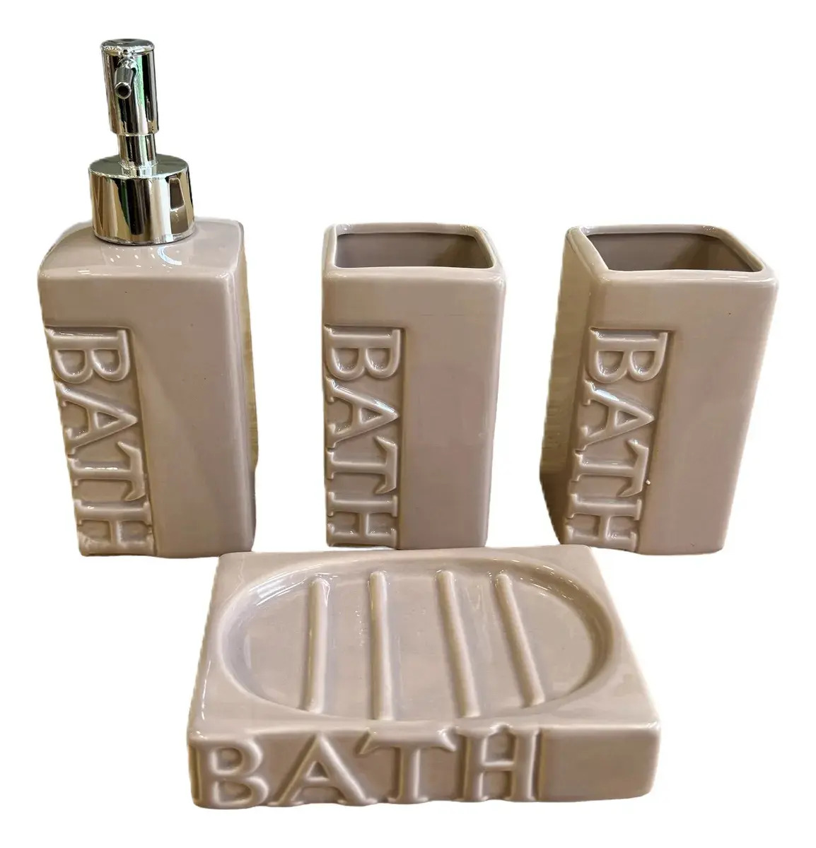 Set Baño Cerámica 4 Piezas Genérica Modelo 2917