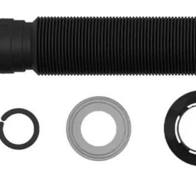 Sifón Extensible Corrugado Negro 70 Centímetros Univ.