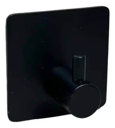 Percha Autoadhesiva Negro Mate Gc Largo 4,5 Cm Resistente