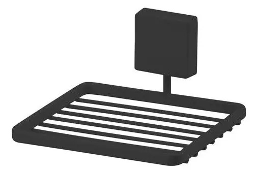 Jabonera De Baño Negro Mate Moderna Resistente Para Pared
