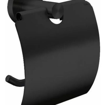 Portarrollos Milano Dmc Negro Mate Acero Inoxidable Satinado