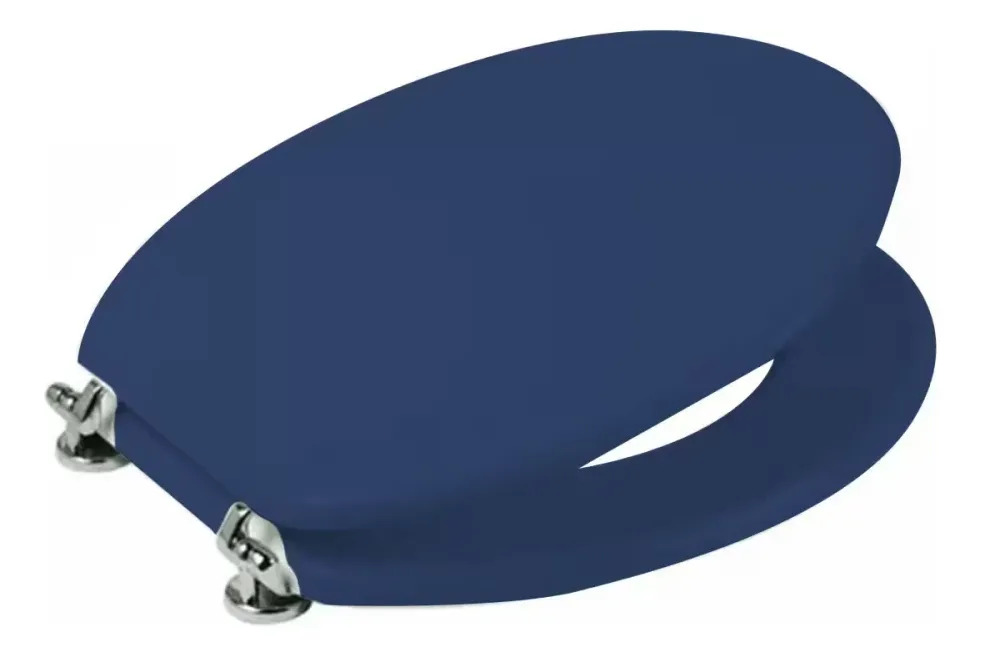 Tapa Inodoro Mdf Azul Con Herraje Metálico Resistente